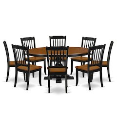 5-Piece Dining Room Table Set, Black & Cherry