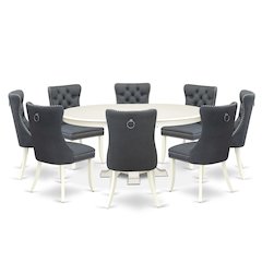 7-Piece Dining Room Table Set, Linen White