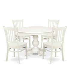 7-Piece Modern Kitchen Table Set, Linen White