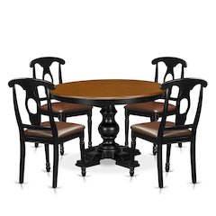 5-Piece Dining Room Set, Black & Cherry