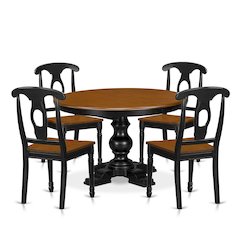 7-Piece Dining Room Set, Black & Cherry