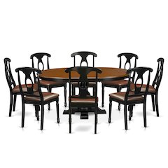 7-Piece Wooden Dining Set, Black & Cherry
