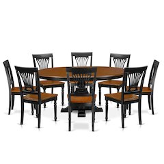 9-Piece Dining Room Set, Black & Cherry