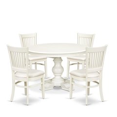 5-Piece Dining Room Set, Linen White