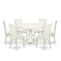 5-Piece Dining Room Table Set, Linen White