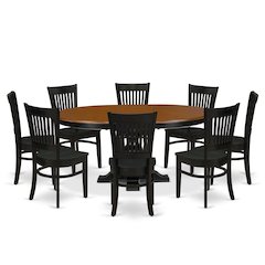 7-Piece Mid-Century Kitchen Set, Black & Cherry