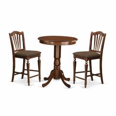 EDCH3-MAH-C 3 Pc pub Table set-pub Table and 2 Kitchen Dining Chairs.