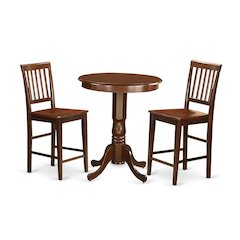 Solid Wood 3 Piece High Top Table Set with Two Counter Height Chairs