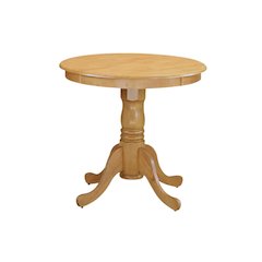 Round Dining Table, Pedestal Base, Oak, Mid-Century, Solid Wood