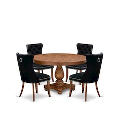5-Piece Dining Table Set In Black Color
