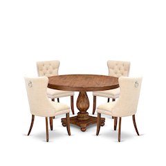 5-Piece Kitchen Table Set In Light Beige Color