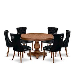 7-Piece Dining Set In Black Color
