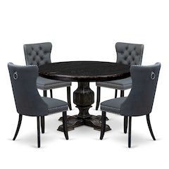 5-Piece Dining Room Set In Platinum Gray Color