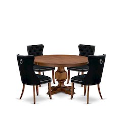 5-Piece Modern Dining Set In Black Color