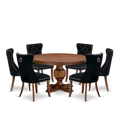 7-Piece Dining Table Set In Black Color