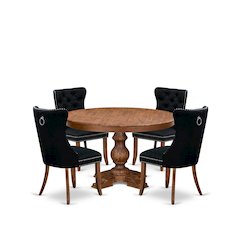 5-Piece Kitchen Table Set In Black Color