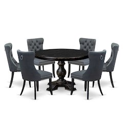 7-Piece Kitchen Table Set In Platinum Gray Color