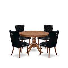 5-Piece Modern Dining Set In Black Color