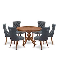 7-Piece Dining Table A Kitchen Table And 6 Platinum Gray Dining Room Chairs
