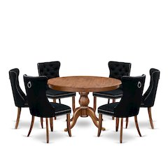 7-Piece Dining Set In Black Color
