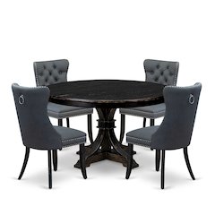 5-Piece Dining Room Set In Platinum Gray Color