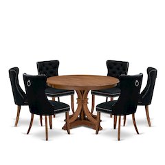 7-Piece Kitchen Table Set In Black Color