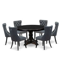7-Piece Kitchen Table Set In Platinum Gray Color
