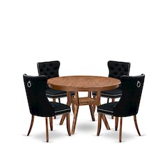 5-Piece Dining Table Set In Black Color