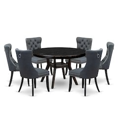7-Piece Dining Set In Platinum Gray Color