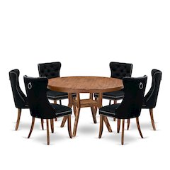 7-Piece Mid Century Kitchen Set In Black Color