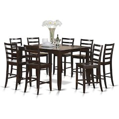 Elegant 9-Piece Square Dining Table Set for 8 with Counter Chairs