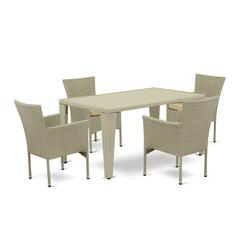 Wicker Patio Set Natural Linen, GUBK5-03A