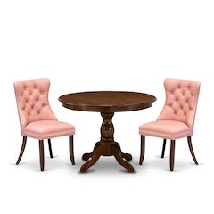3 Piece Kitchen Table Set Contains a Round Dining Table