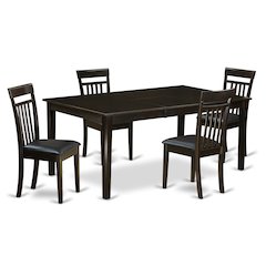 5  Pc  Dining  room  set-Table  with  Leaf  and  4  Dinette  Chairs.