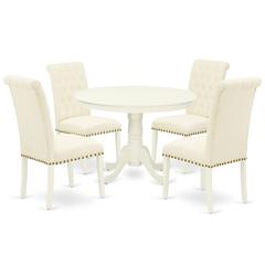 Dining Room Set Linen White, HLBR5-LWH-02