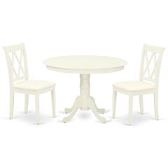 Dining Room Set Linen White, HLCL3-LWH-C
