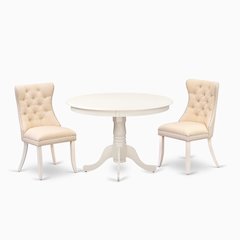 3 Piece Dining Room Table Set Contains a Round Kitchen Table with Pedestal