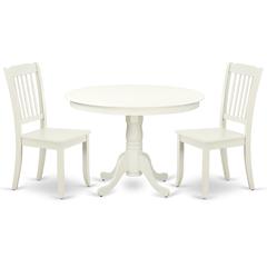 Dining Room Set Linen White, HLDA3-LWH-W