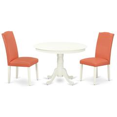 Dining Room Set Linen White, HLEN3-LWH-78