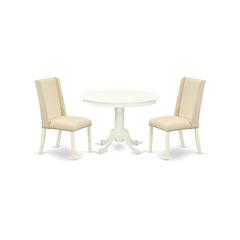 Dining Room Set Linen White, HLFL3-LWH-01