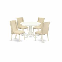 Dining Room Set Linen White, HLFL5-LWH-01