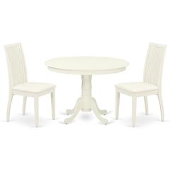 Dining Room Set Linen White, HLIP3-LWH-C