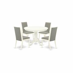 Dining Room Set Linen White, HLLA5-LWH-06