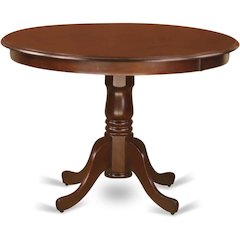 Elegant 42 Inch Round Dining Table in Mahogany Finish for Small Spaces