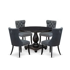 5-Piece Dining Room Set In Platinum Gray Color