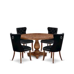 5-Piece Modern Dining Table Set In Black Color