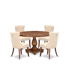 5-Piece Kitchen Table Set In Light Beige Color