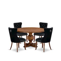 5-Piece Dining Table Set In Black Color