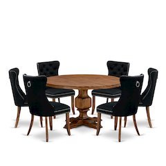 7-Piece Kitchen Table Set In Black Color