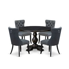 5-Piece Kitchen Table Set In Platinum Gray Color